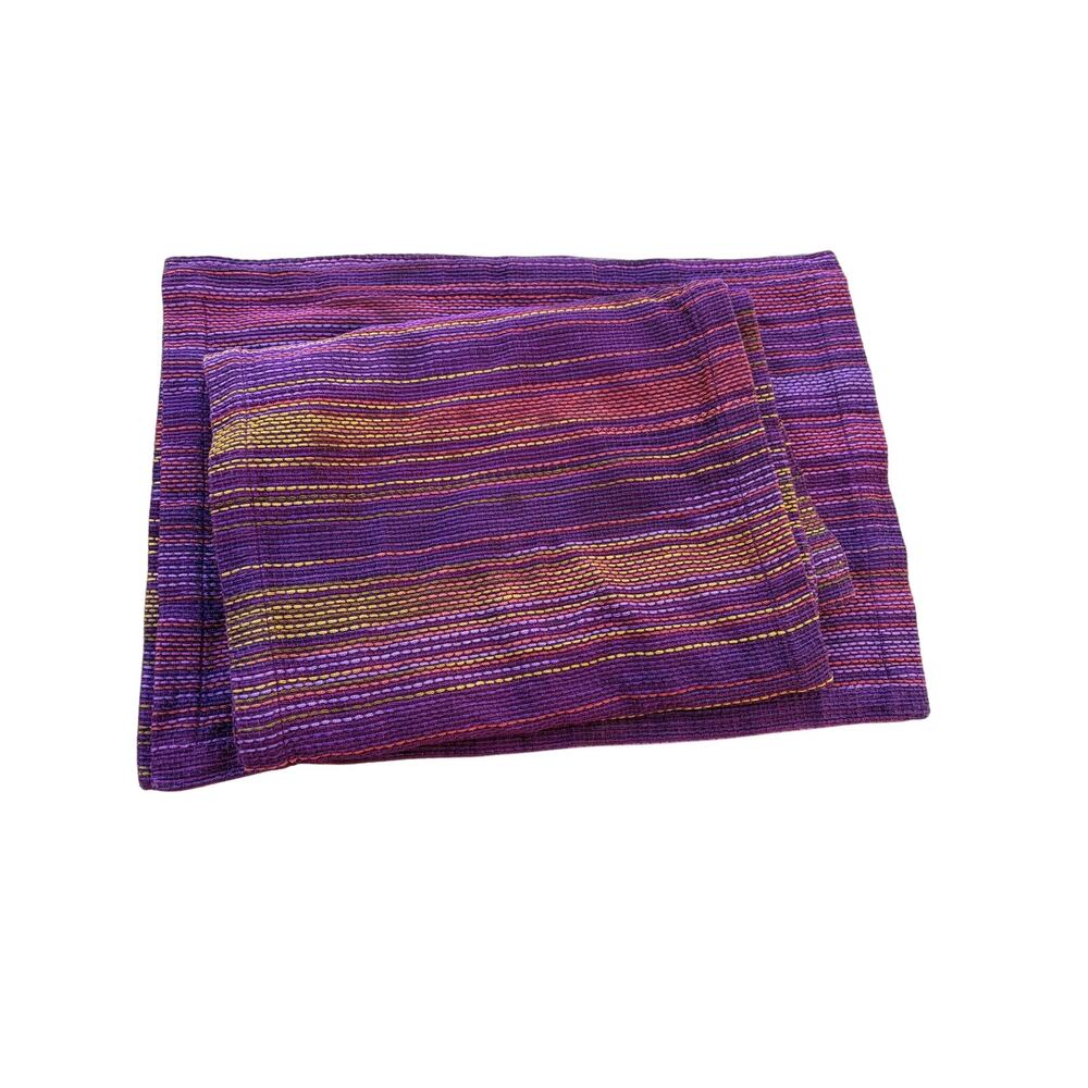 Crate & Barrel Del Rey Table Runner Plum Purple Woven violet 14x90 & Placemat 2